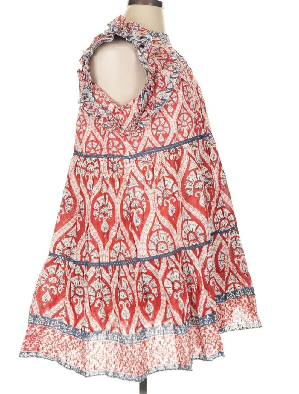 Ash & Eden Red and Blue Boho Dress with Metallic Accents | Size XL - NWT - Picture 4 of 6
